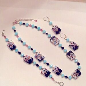 New 3 piece Handmade Sterling Silver Necklace,Bracelet & Earring Set